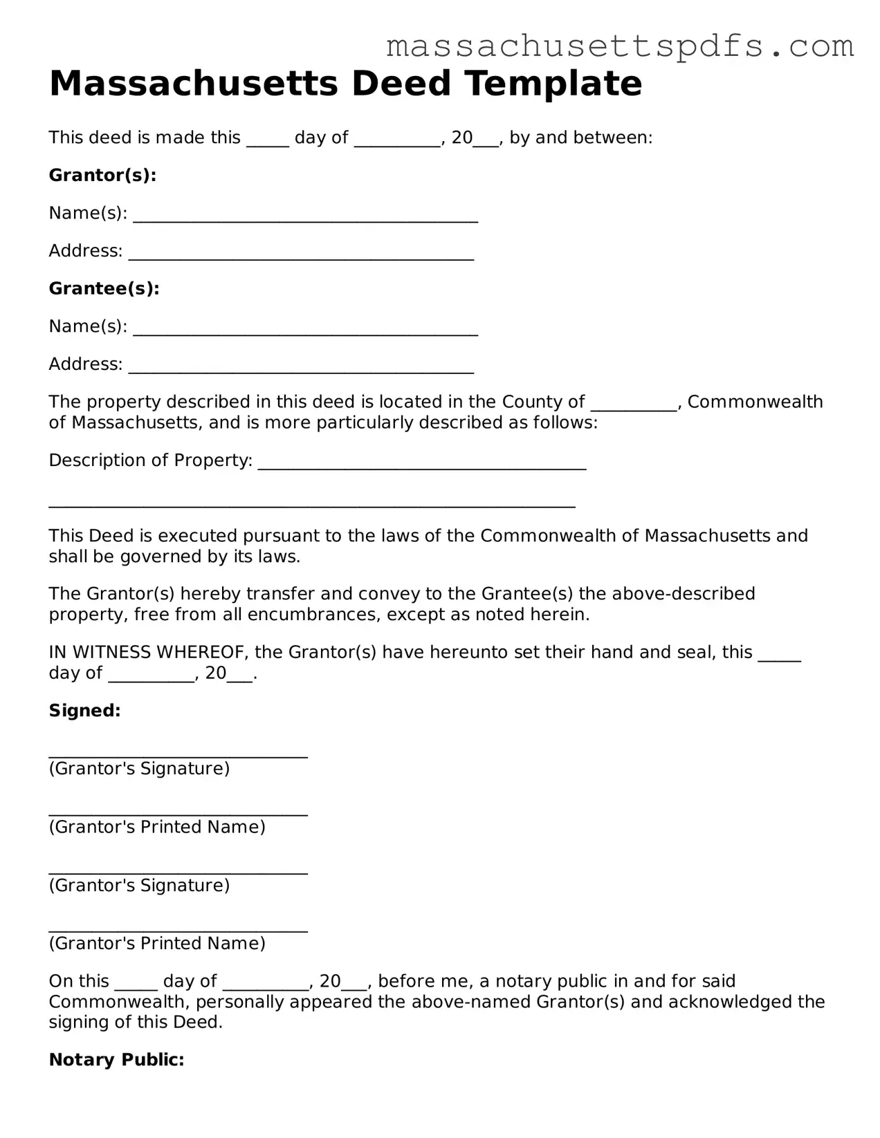 Attorney-Approved Massachusetts Deed Document