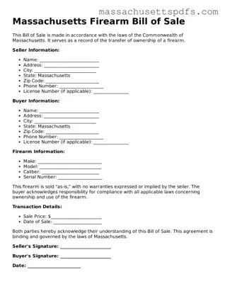 Attorney-Approved Massachusetts Firearm Bill of Sale Document
