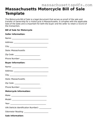 Attorney-Approved Massachusetts Motorcycle Bill of Sale Document