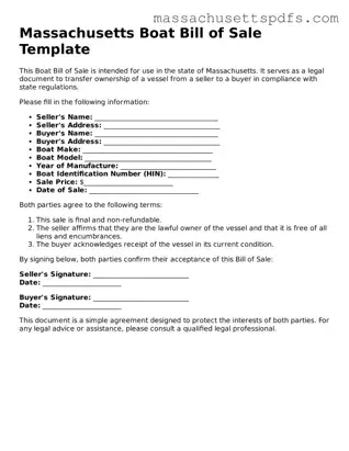 Attorney-Approved Massachusetts Boat Bill of Sale Document