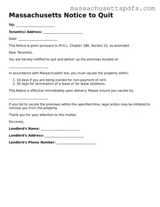 Attorney-Approved Massachusetts Notice to Quit Document