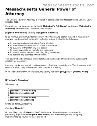 Attorney-Approved Massachusetts General Power of Attorney Document