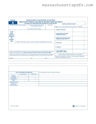 Official Massachusetts M 941A Template