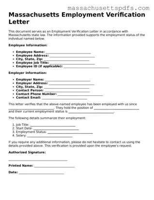 Attorney-Approved Massachusetts Employment Verification Document