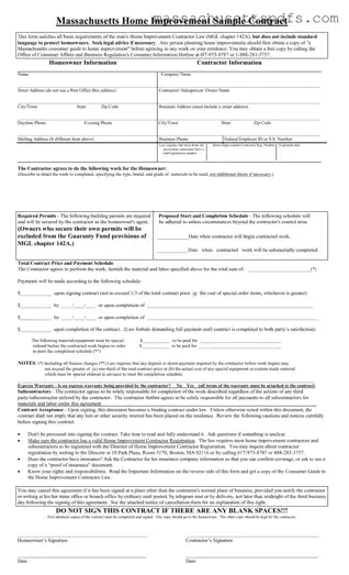 Official Massachusetts Sample Template